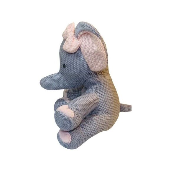 Dan Dee My First Easter Gray Pink Elephant Pink Bow Plush Stuffed Baby Lovey 8" - Picture 4 of 7